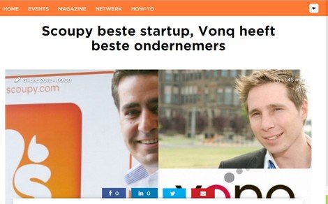 Scoupy verkozen tot beste startup van 2012!