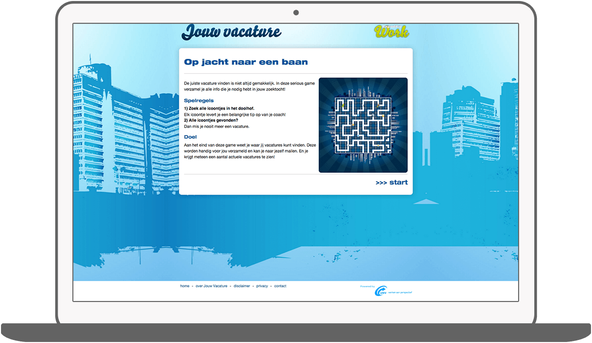 Function Het vacature doolhof - UWV e-learning game