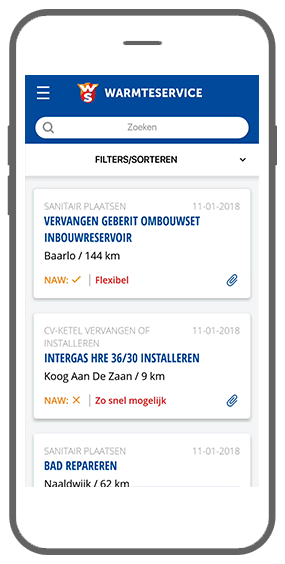 Function Overzicht van opdrachten - Kluscontact klusplatform app