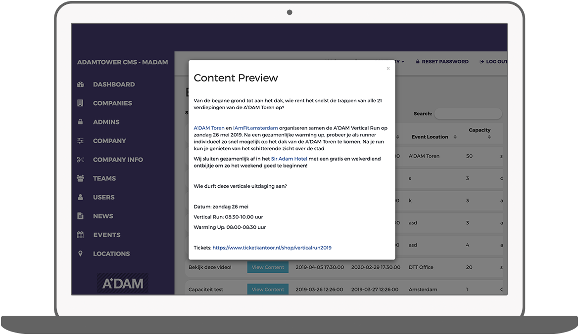Function Content Preview - A'DAM Tower members' club