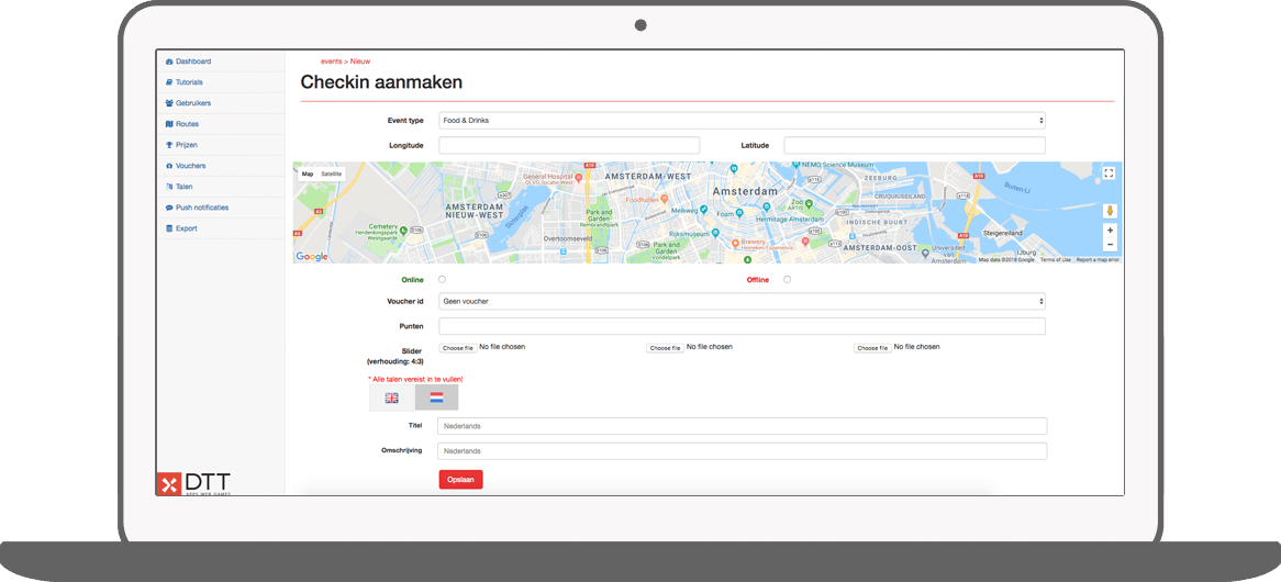 Function Create check-in - I amsterdam Maps & Routes