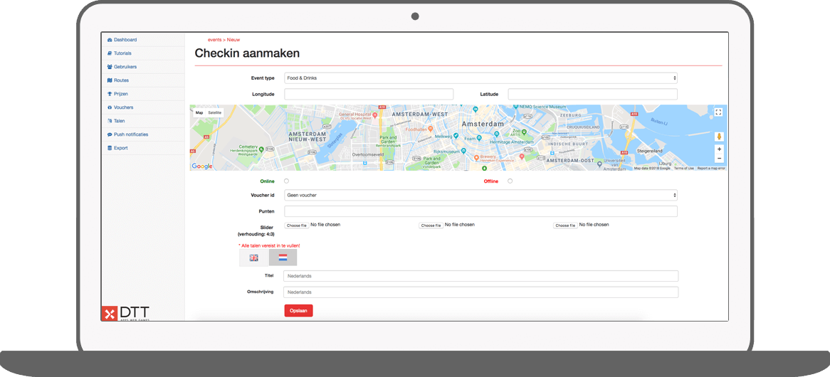 Function Check-in aanmaken - I amsterdam Maps & Routes