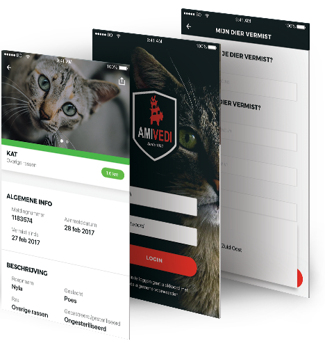 Amivedi huisdier opsporen app beschrijving