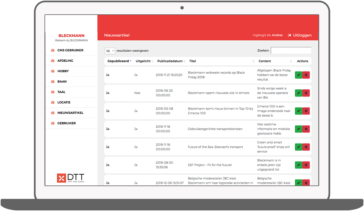 Function News Articles - Bleckmann intranet app