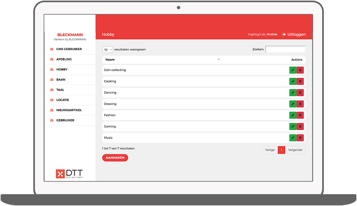 Function Hobby - Bleckmann intranet app