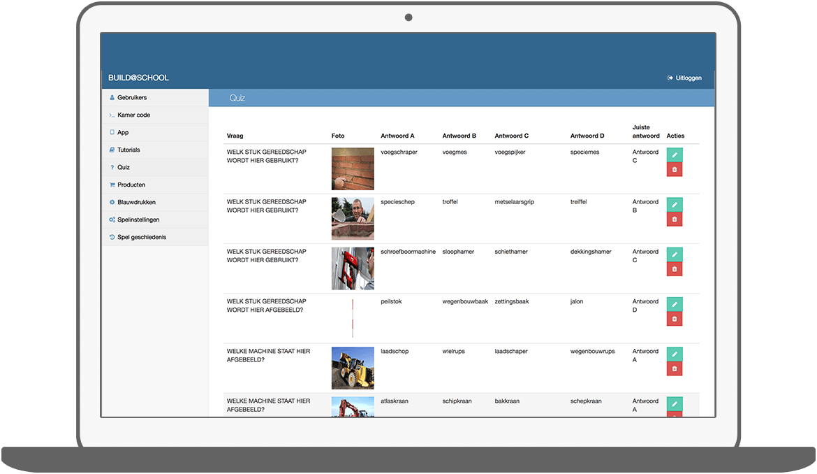 Function Quiz - Bouwend Nederland e-learning tool