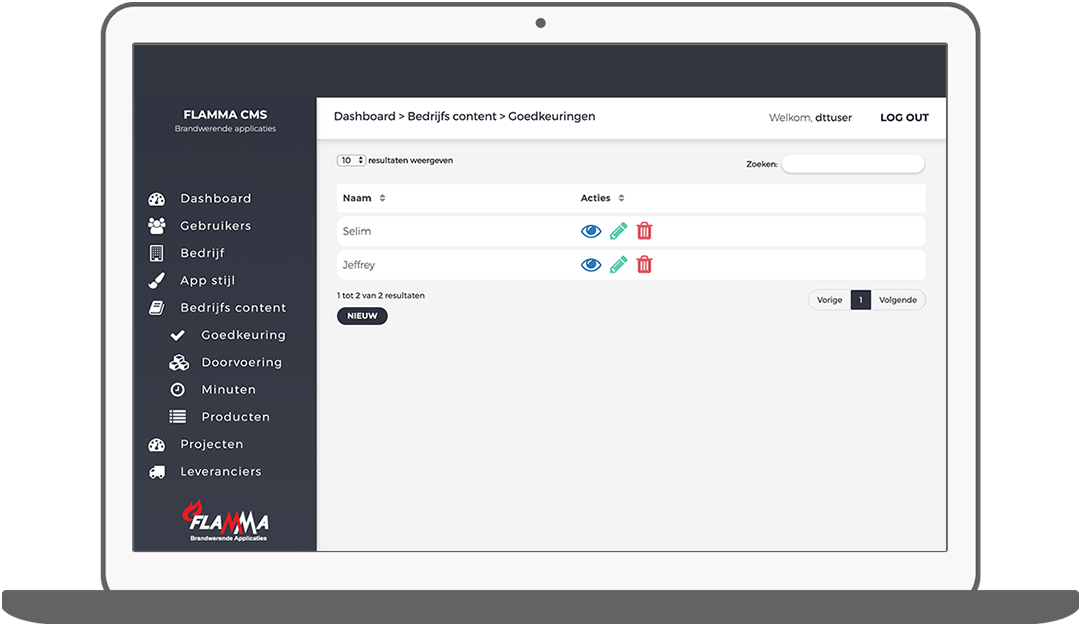 Function Company's content - Approvals  - Flamma inspection app
