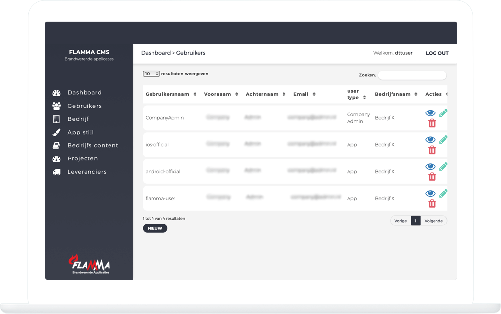 Function Gebruikers - Flamma inspectie app
