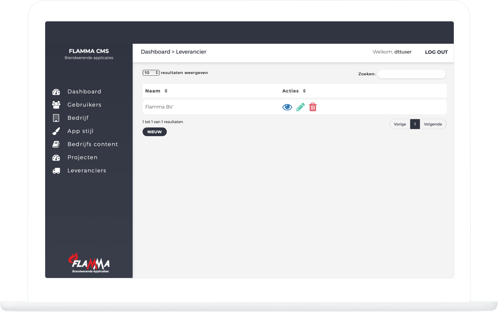 Function Leveranciers - Flamma inspectie app