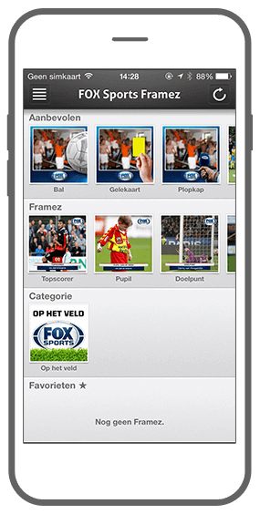 Function Photo frames - FOX Sports Camera app