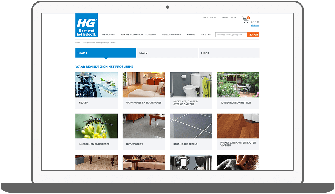 Function From problem to solution - HG webshop