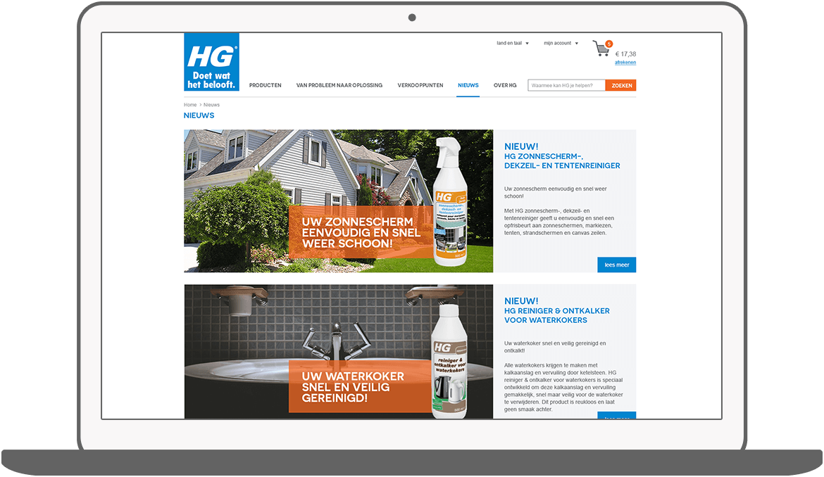 Function News overview - HG webshop