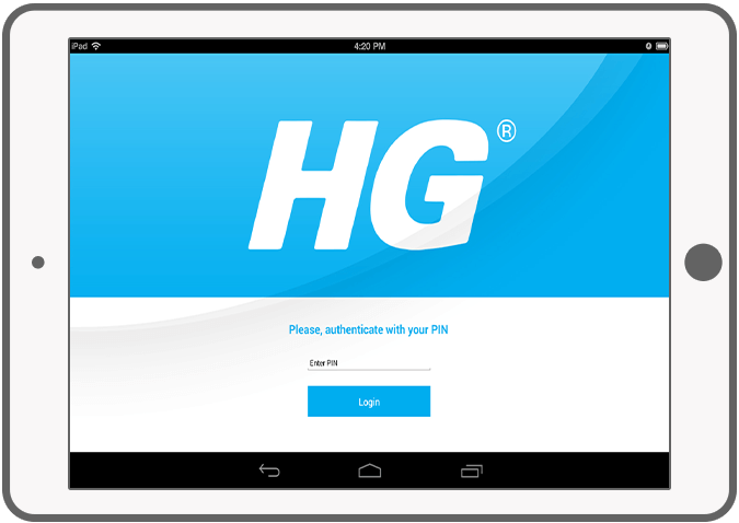 Function Log in with a pin - HG Order App