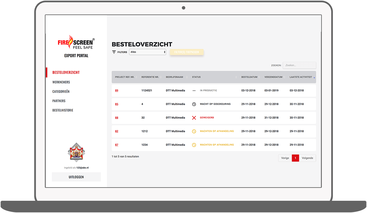 Function Order overview - Hoefnagels Export Portal