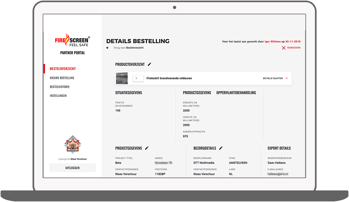 Function Details bestelling  - Hoefnagels Partner Portaal
