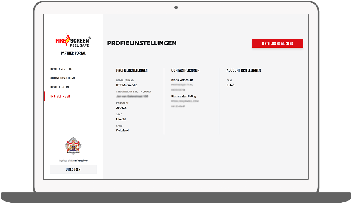 Function Instellingen  - Hoefnagels Partner Portaal