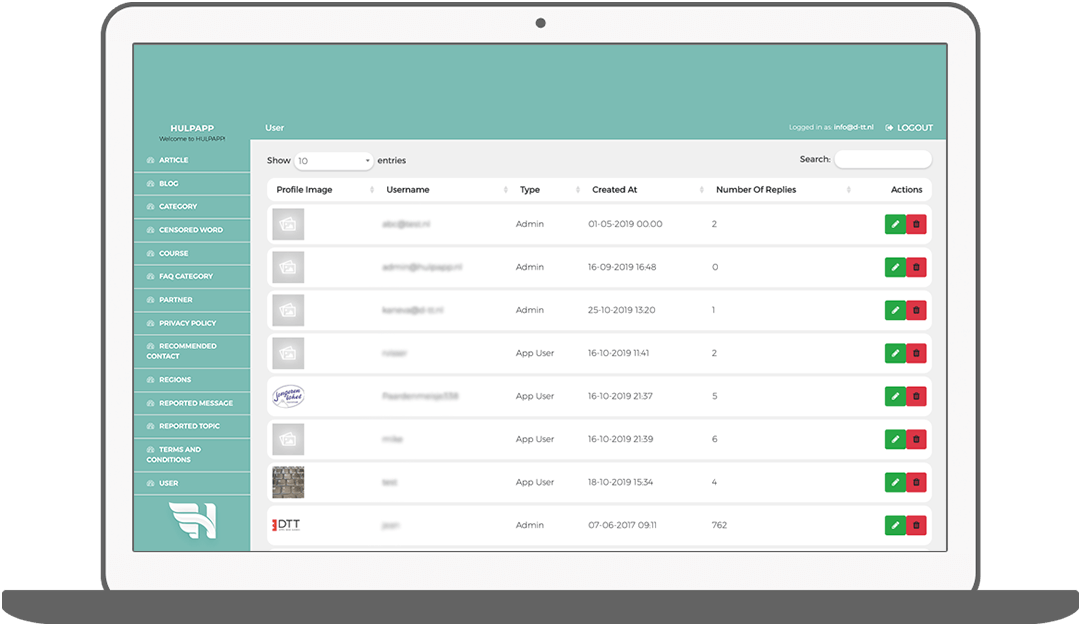 Function Users - Hulpapp