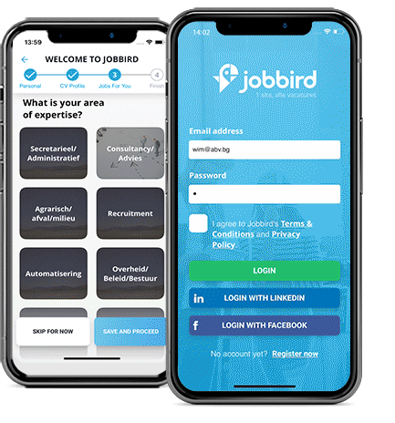 Jobbird app overzicht