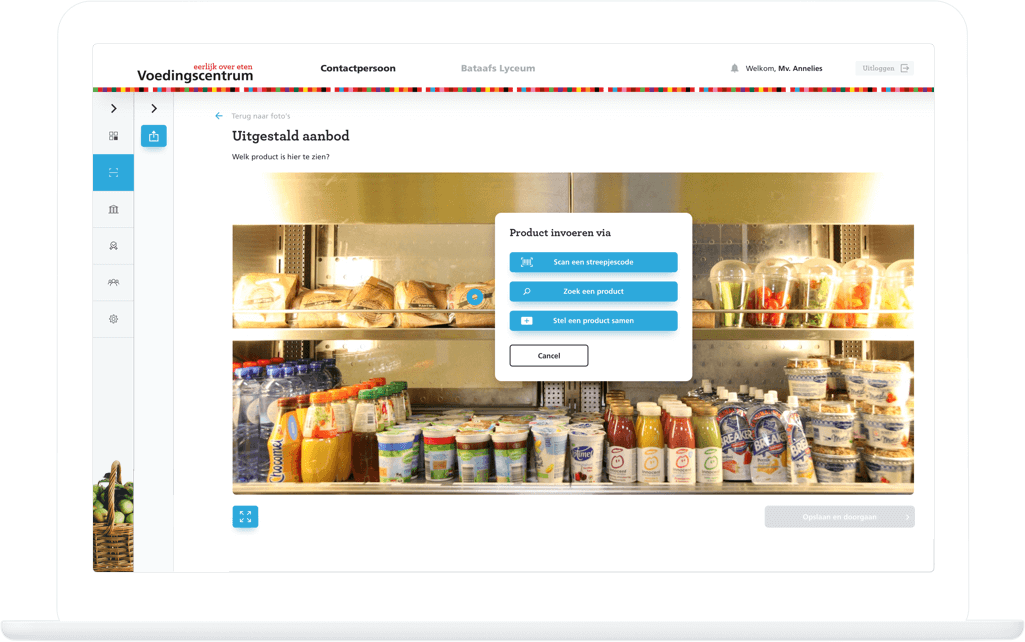 Function Uitgestald aanbod  - Voedingscentrum Kantinescan