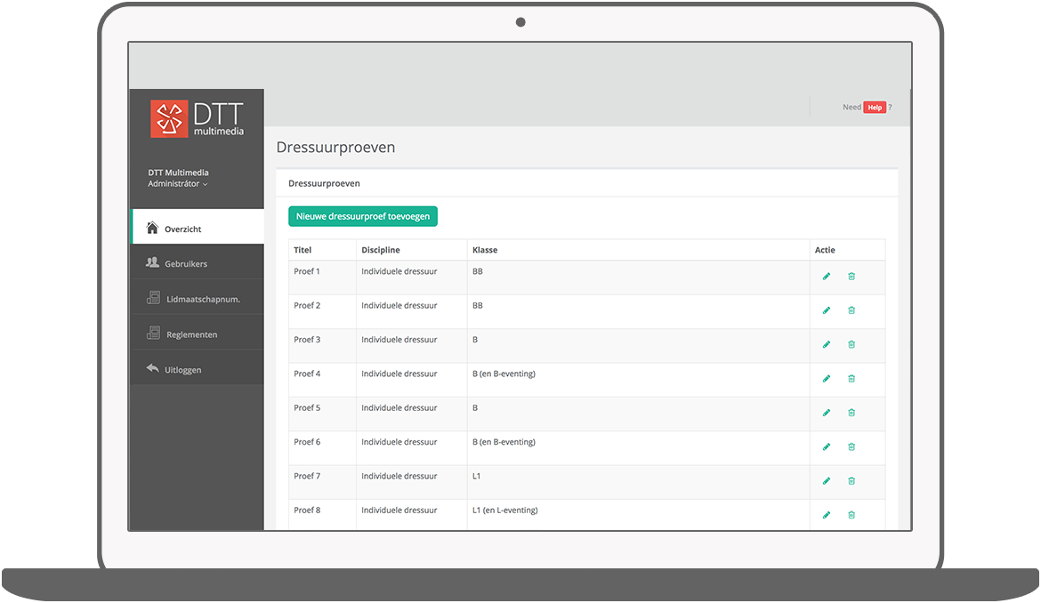 Function Dressuurproeven - KNHS dressuur- en menproeven