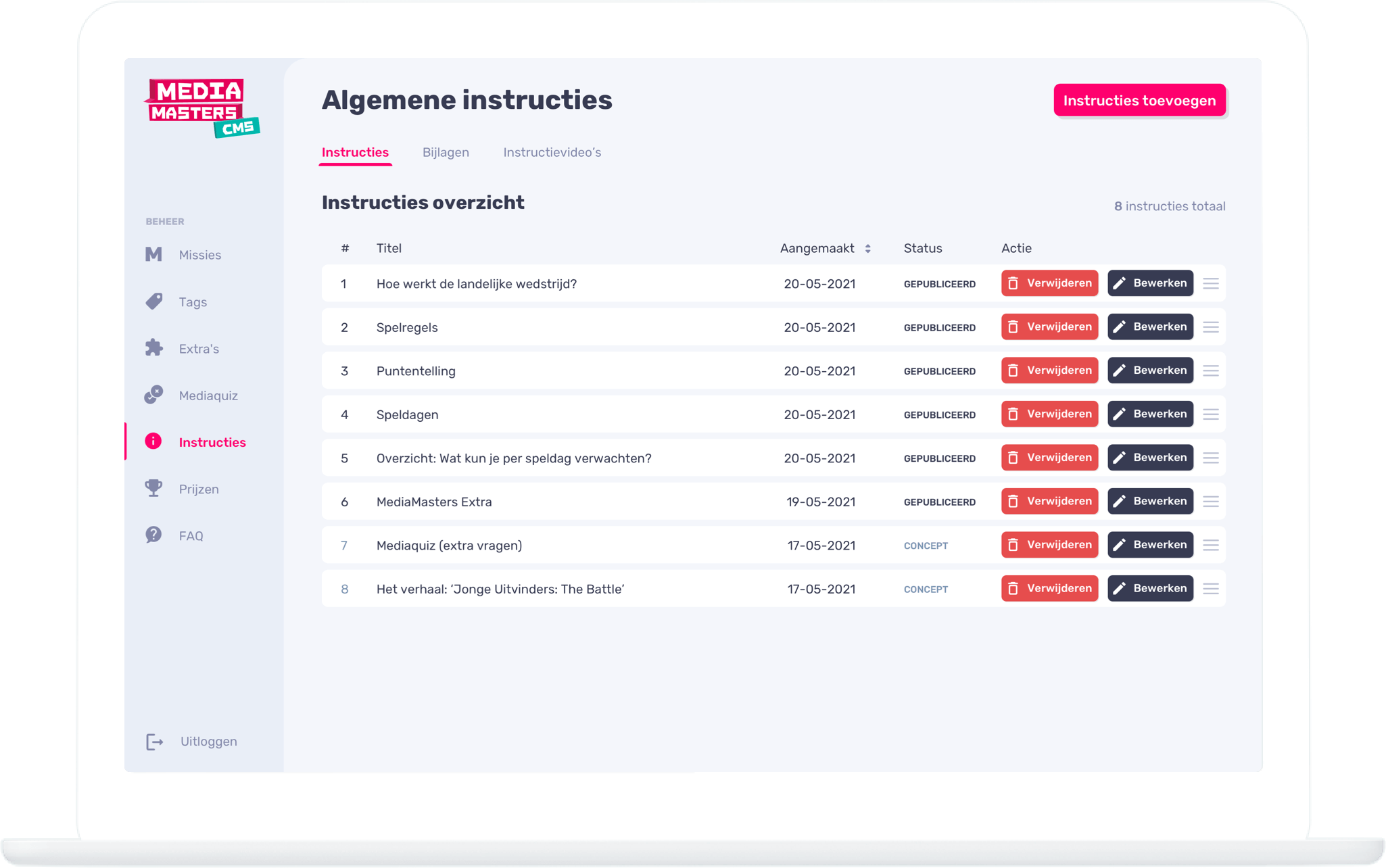 Function CMS - General instructions - MediaMasters