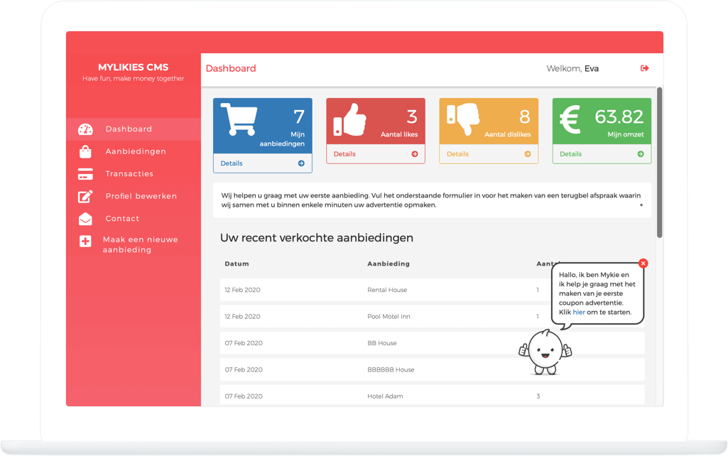 Function Dashboard  - MyLikies