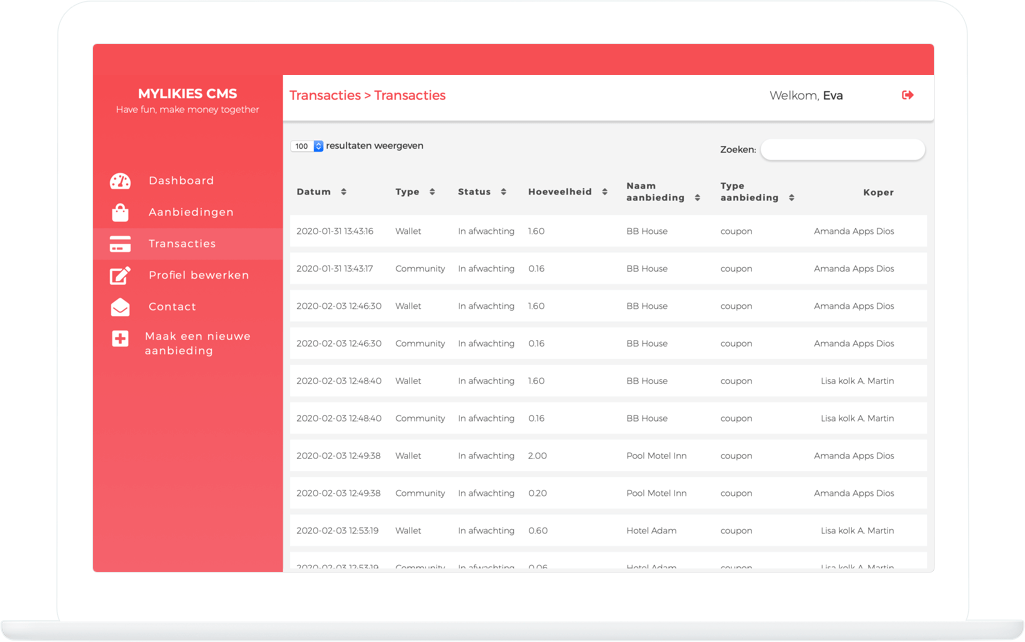 Function Transactions - MyLikies