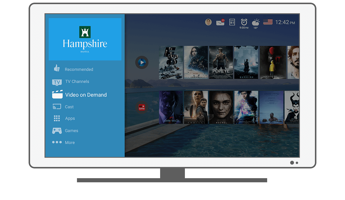 Function Menu - Video on Demand - Philips Android TV launcher app