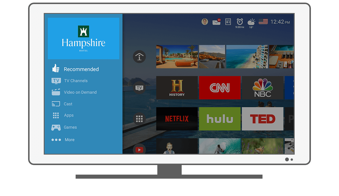 Function Menu - Recommended - Philips Android TV launcher app
