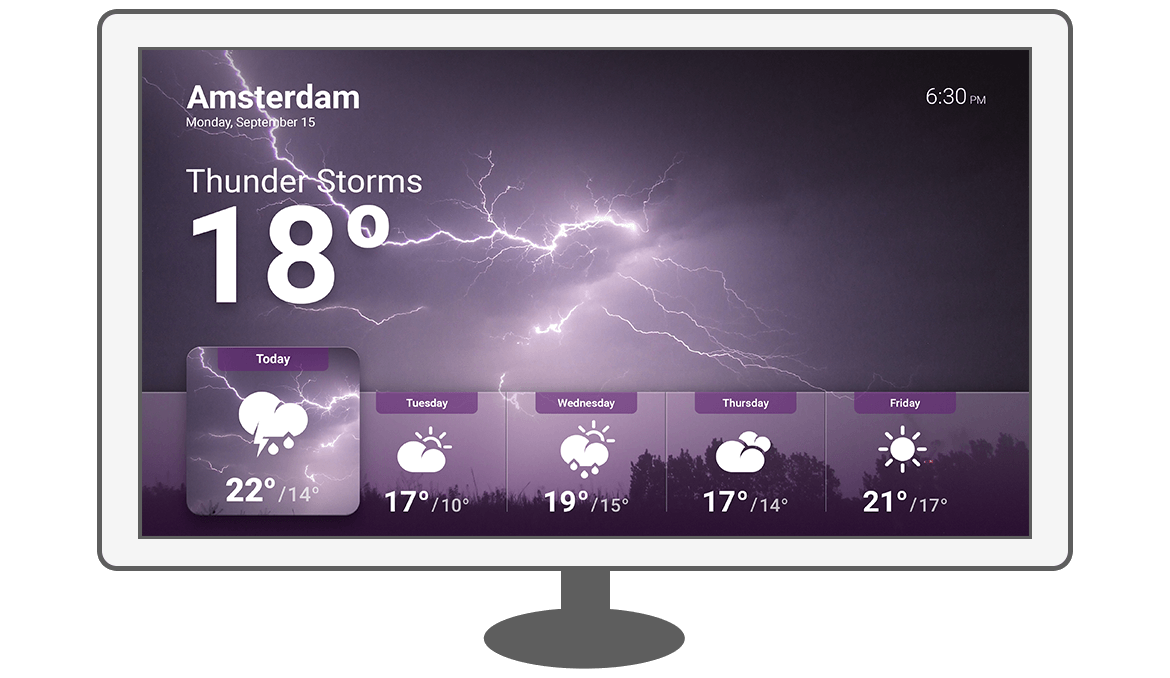 Function Dynamic display content - Philips Android TV weather app