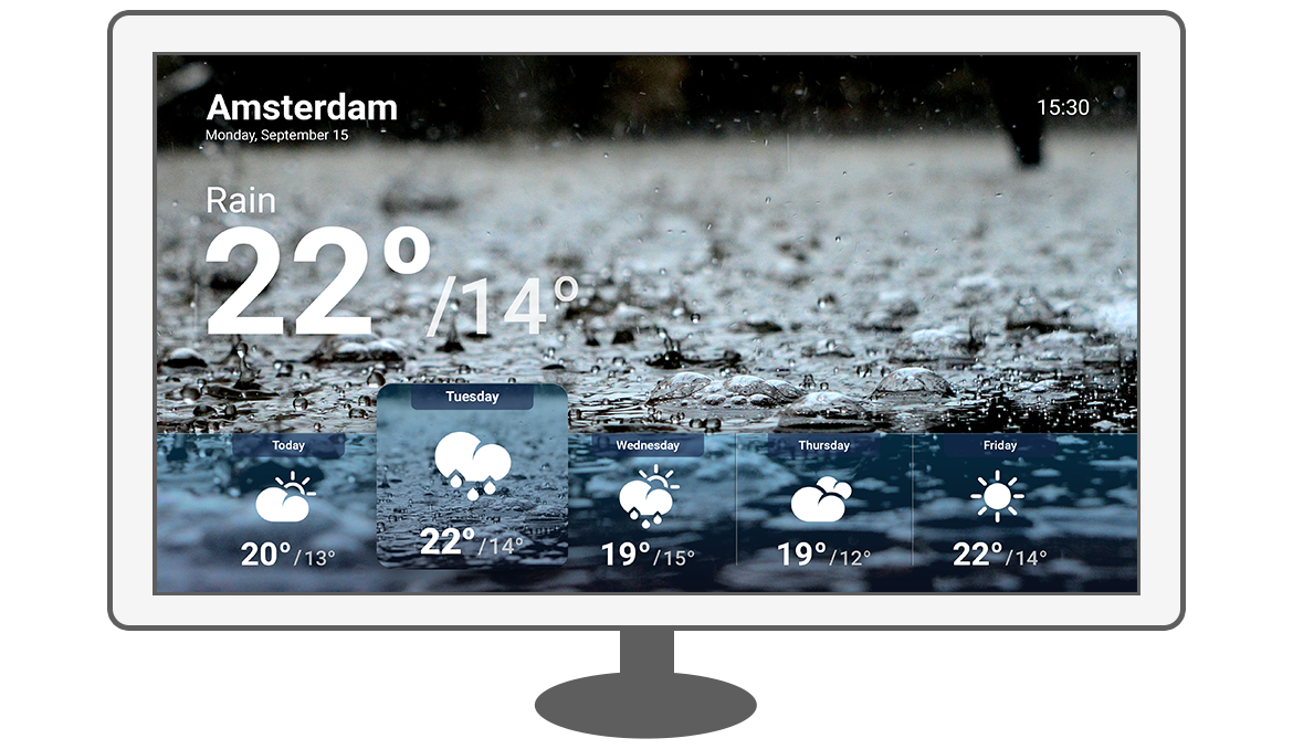 Function Weather forecast - Philips Android TV weather app