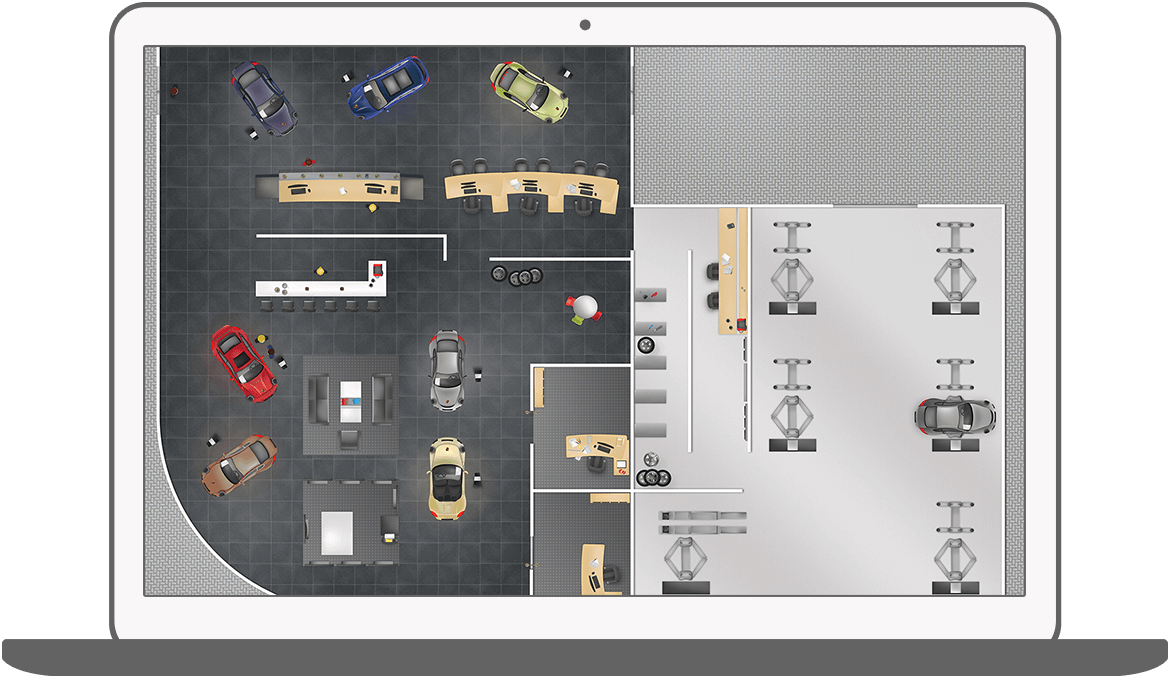 Function Dynamic showroom navigation - Porsche E-learning game