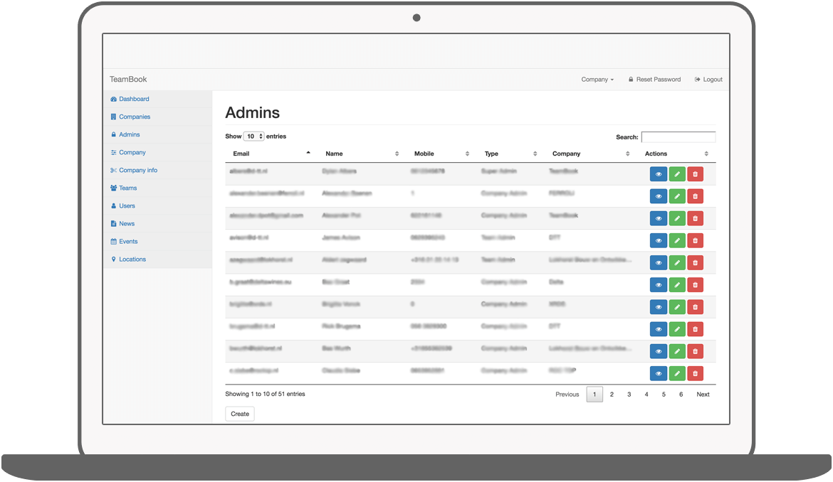 Function Admins  - Teambook intranet app