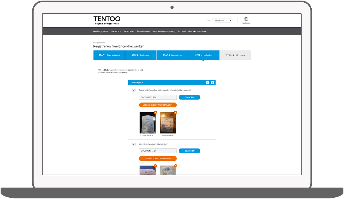 Function Preview geüploade onkosten - My Tentoo adaptive webdesign