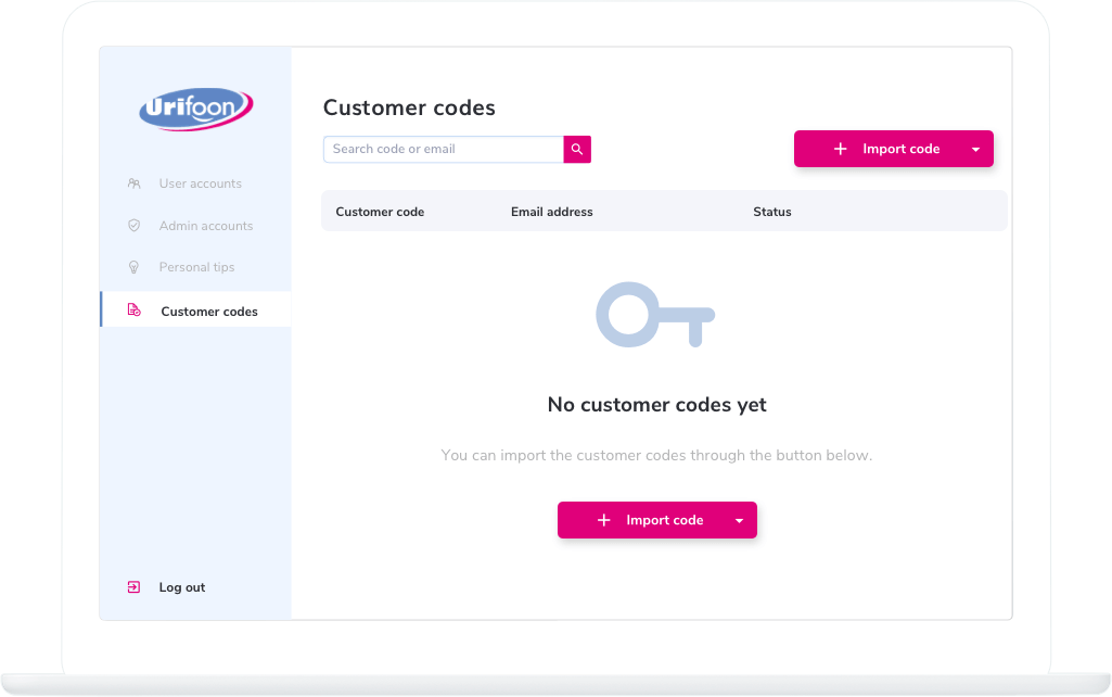 Function Customer codes - Urifoon bedwetting alarm app