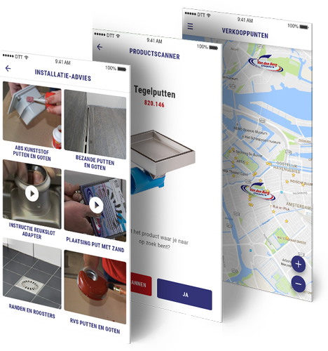 Van den Berg productinformatie app beschrijving
