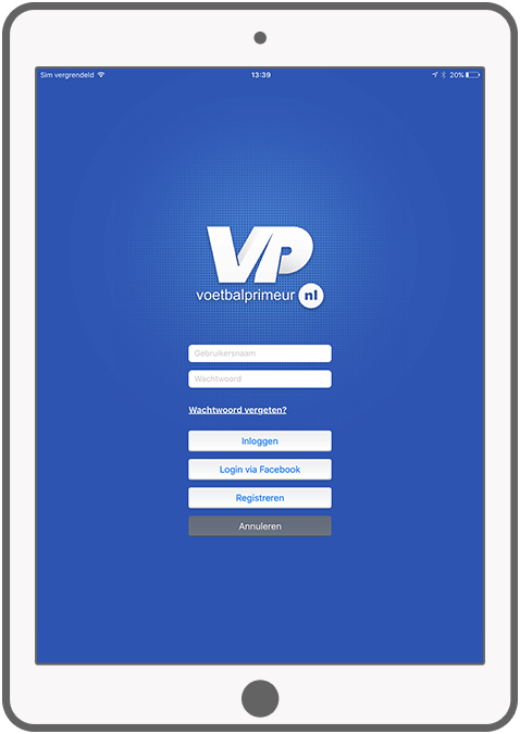 Function In- en uitloggen - Voetbalprimeur nieuws-app