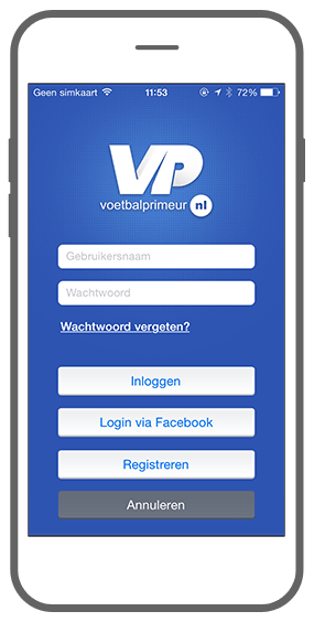 Function In- en uitloggen - Voetbalprimeur nieuws-app