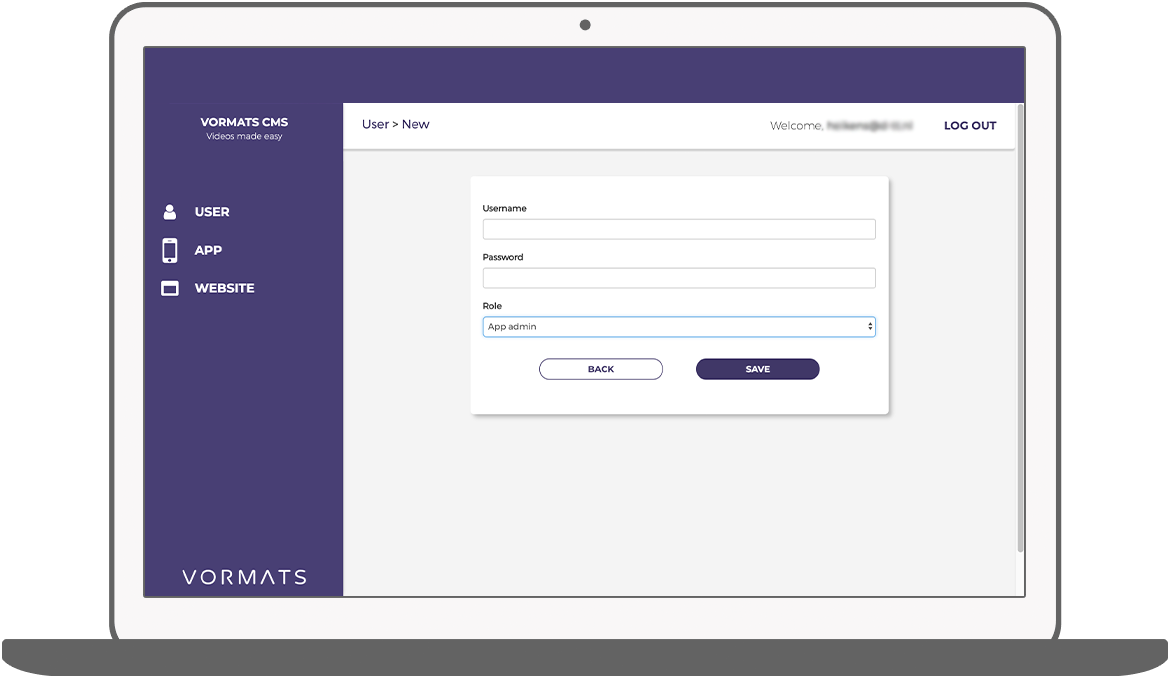 Function New user - Vormats