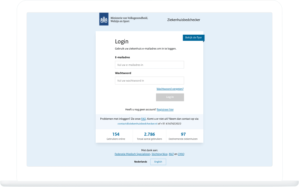 Function Inloggen - Ziekenhuisbedchecker