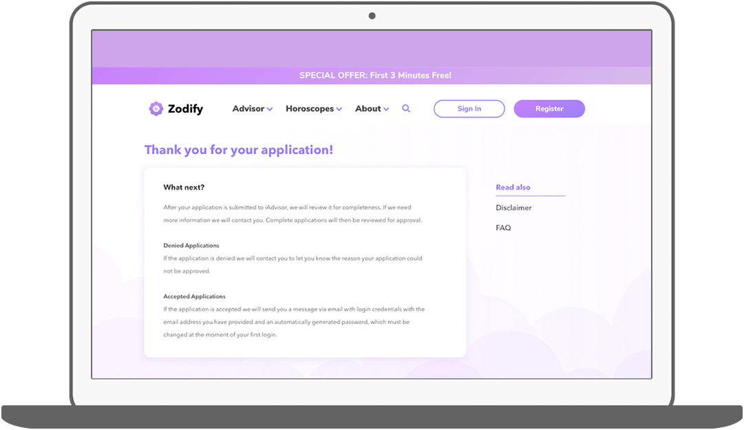 Function Adviseur - Aanvraag compleet - Zodify spiritueel platform