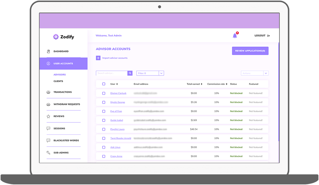 Function CMS - Adviseur accounts - Zodify spiritueel platform