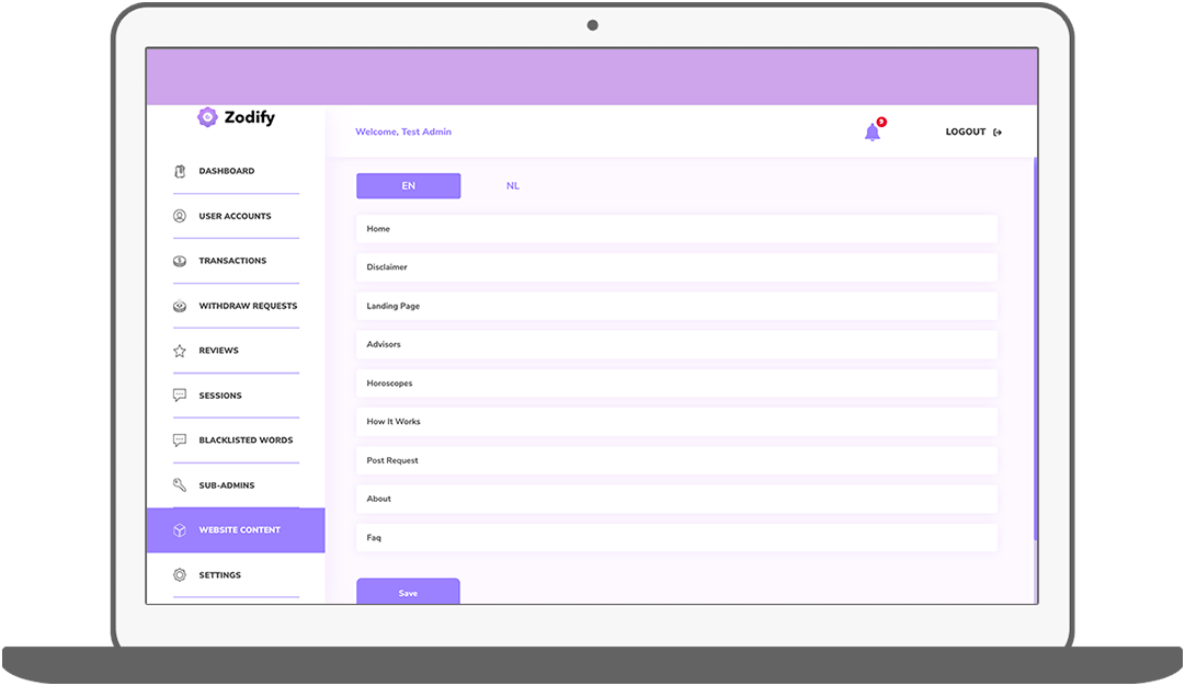 Function CMS - Content - Zodify spiritueel platform