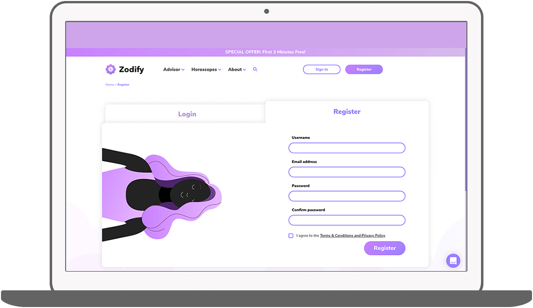 Function Registreren - Zodify spiritueel platform