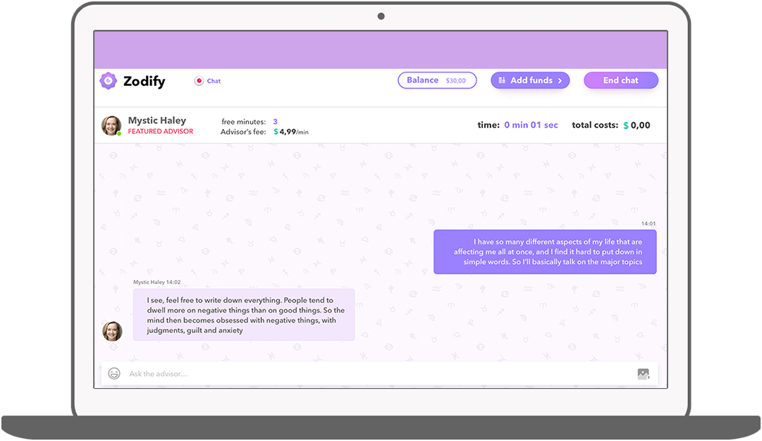 Function Chat - Zodify spiritueel platform