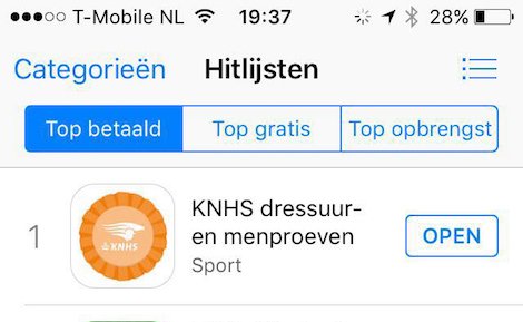 KNHS dressage app number 1 top paid in iTunes