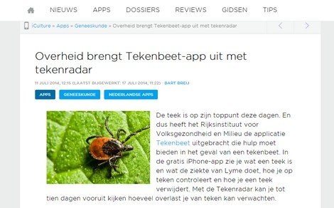 Tick bite app on iPhoneclub.nl