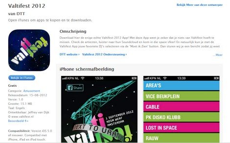 Valtifest 2012 in the App Store!