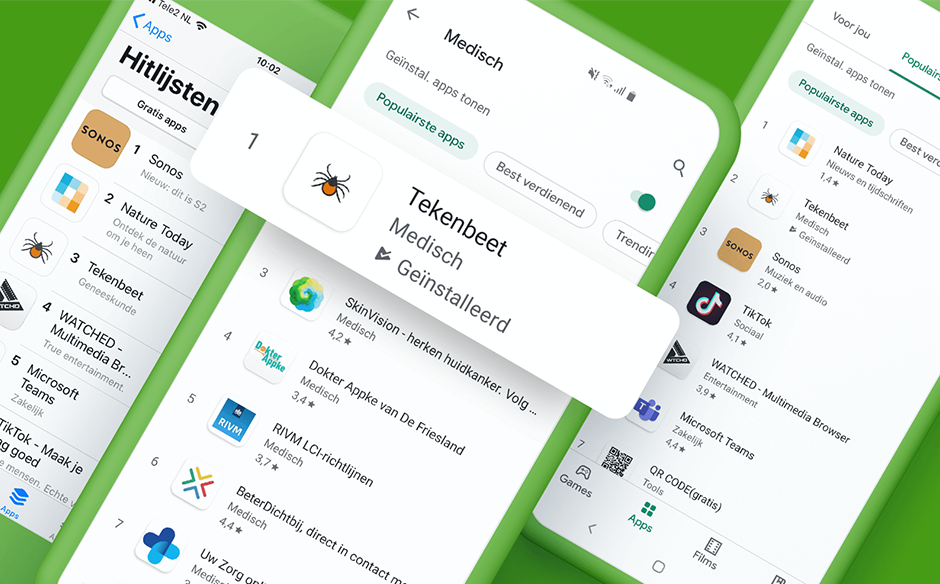 The RIVM Tickbite app: number 1 in the app stores