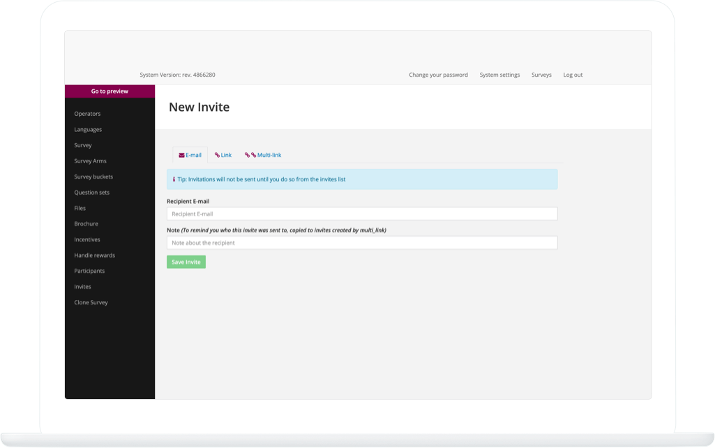 Function Invite respondents - RIVM Respondent Driven Sampling
